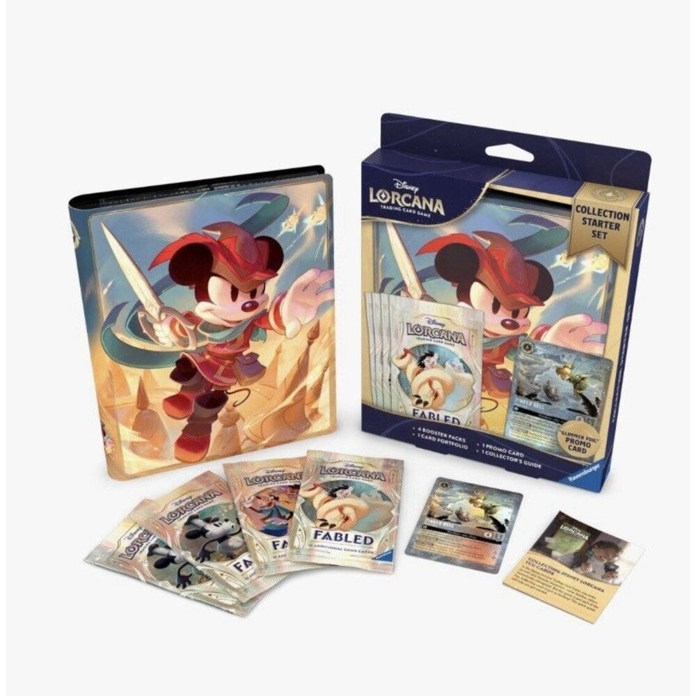 Disney Lorcana Fabled Collection Starter Set 4 Packs Tinkerbell Promo New Sealed